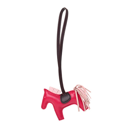 Hermes Milo Lambskin Grigri Rodeo Horse Bag Charm PM Rose Sakura Framboise Rouge Sellier 1 of 3
