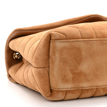 Saint Laurent Suede Calfskin Y Quilted Monogram Small Loulou Chain Satchel Cinnamon 9 of 10