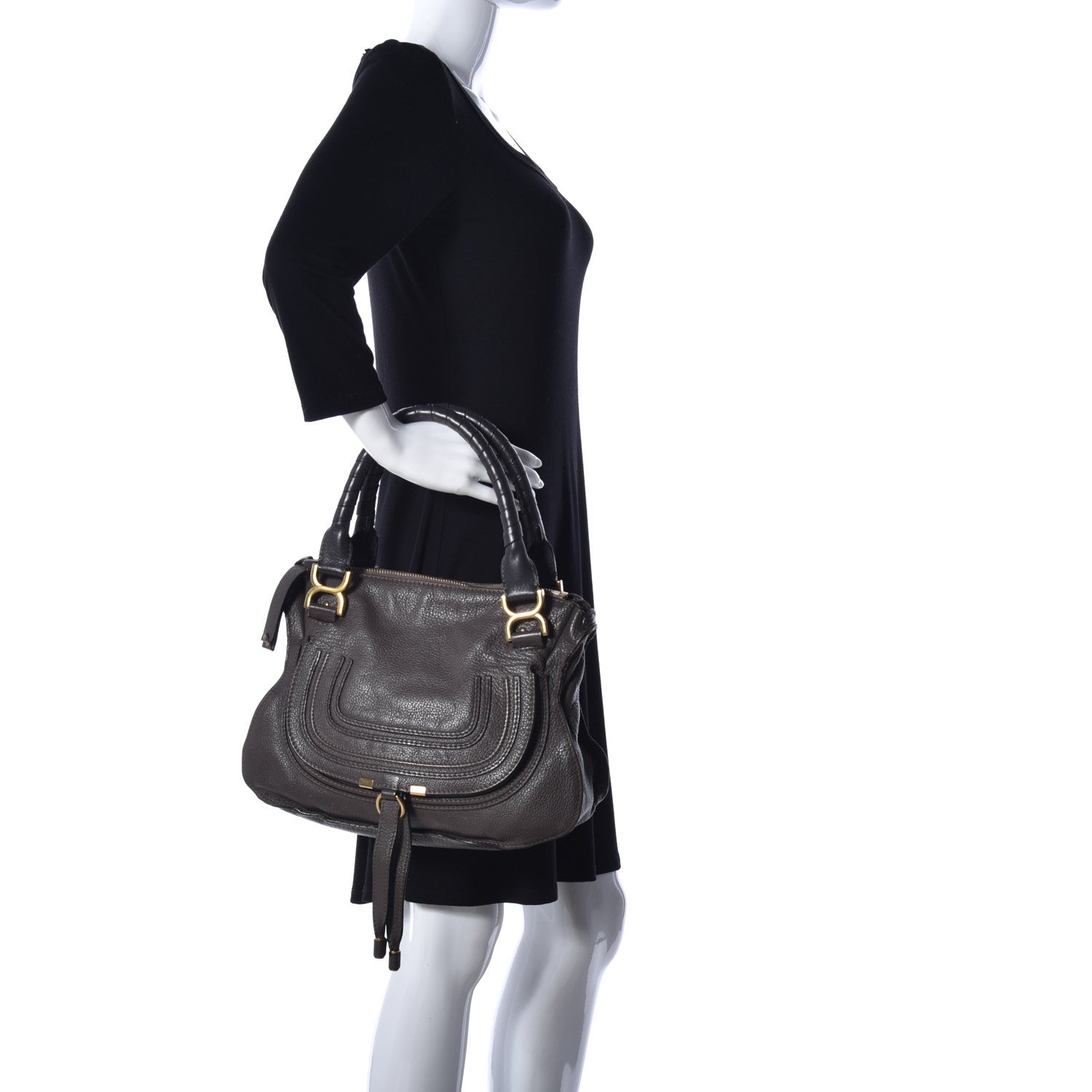 Chloe Calfskin Medium Marcie Satchel Ash 2 of 32