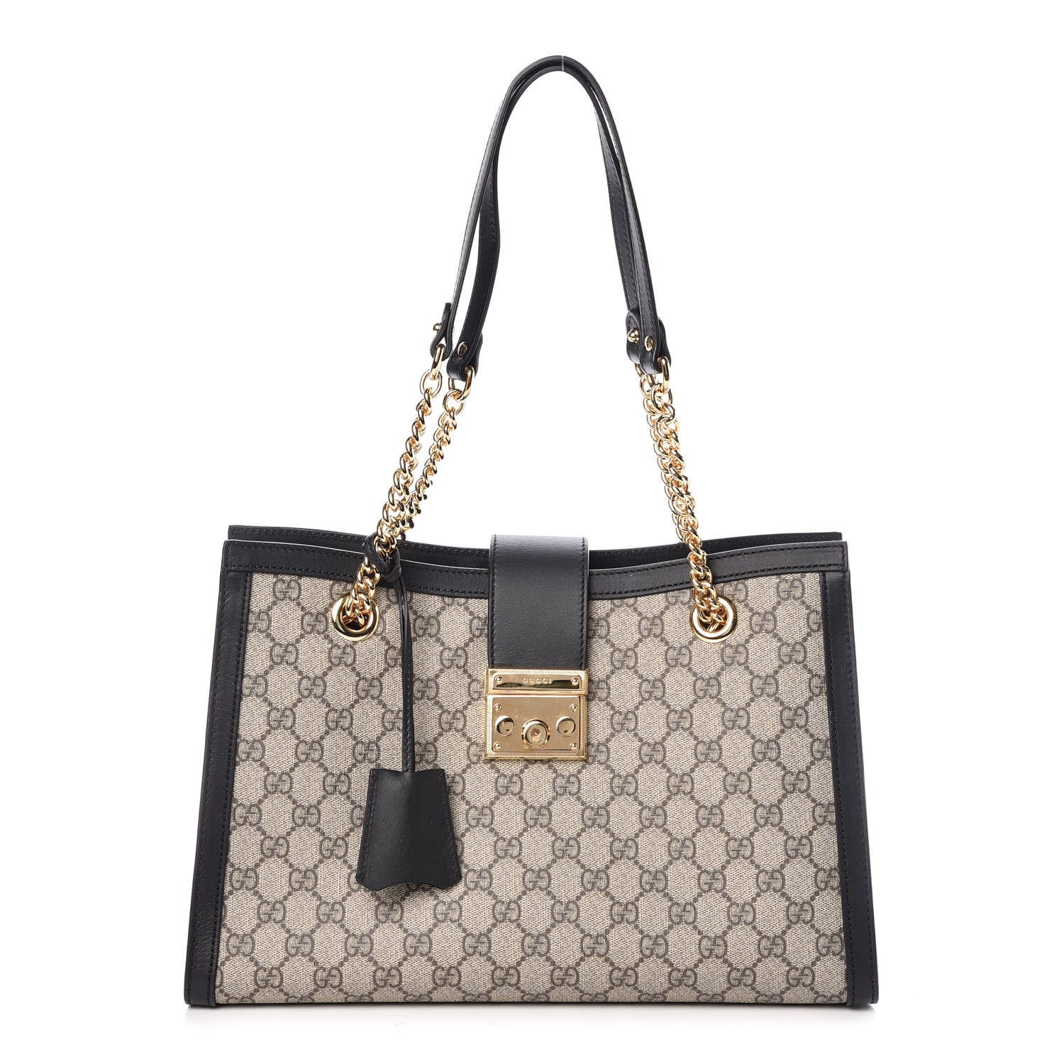 Gucci GG Supreme Monogram Medium Padlock Tote Black 1 of 9