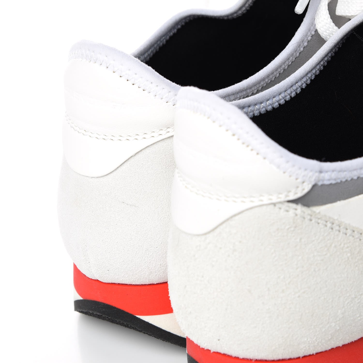 Balenciaga Mesh Calfskin Neoprene Suede Womens Race Runner Sneakers 36 White Black Gris 8 of 9