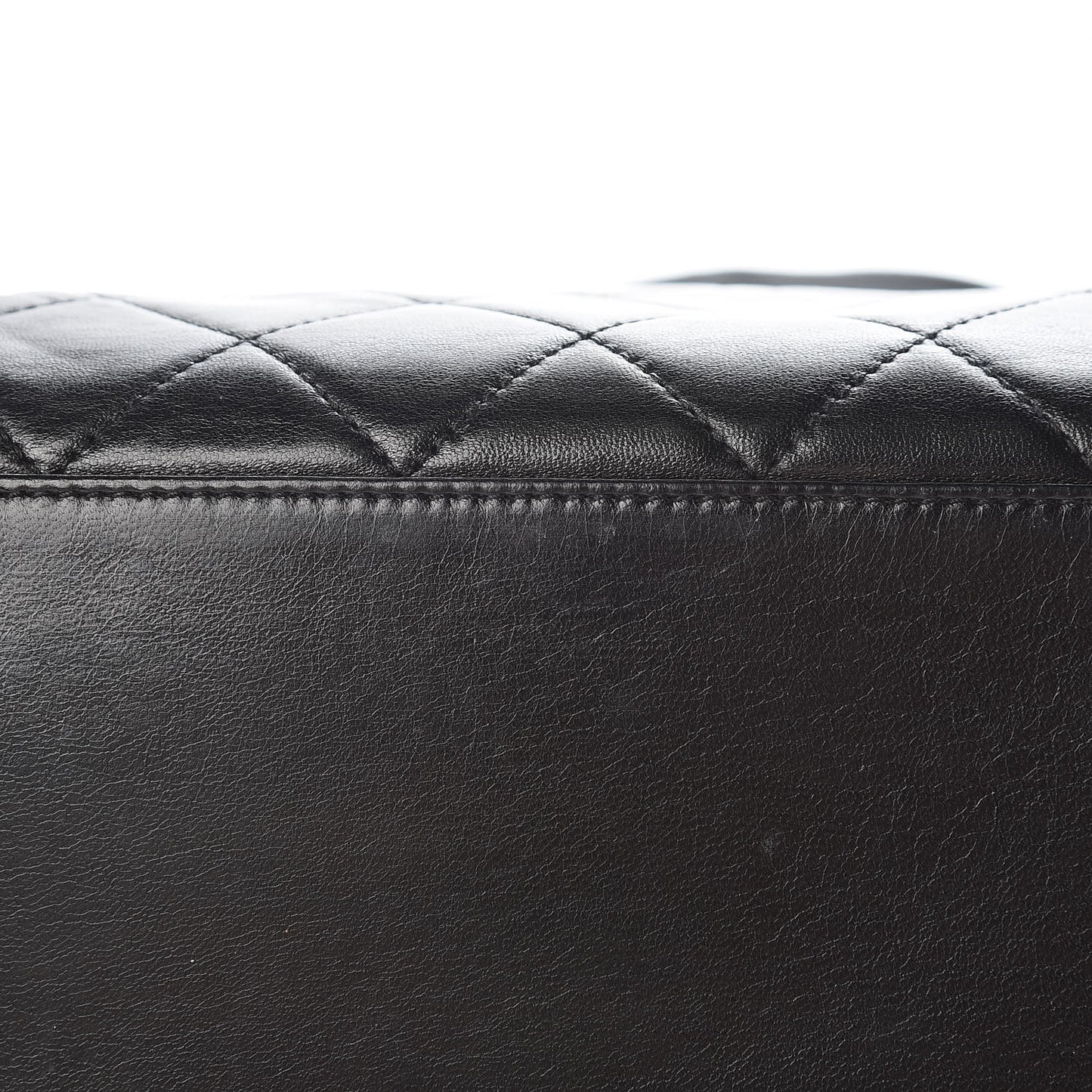 Lambskin Quilted CC Shopping Tote Black