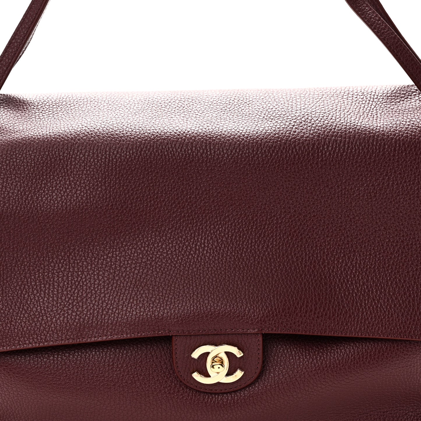 Grained Calfskin Small Souplissimo Maxi Flap Burgundy