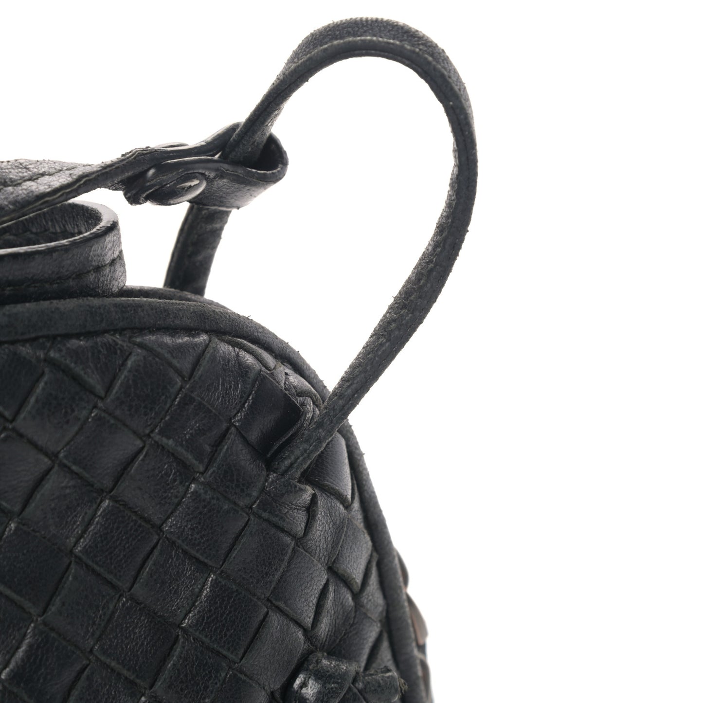 Nappa Intrecciato Nodini Crossbody Messenger Black