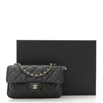 Chanel Caviar Fabric Graffiti Foldable Tote Bag With Chain Black Multicolor 19 of 19