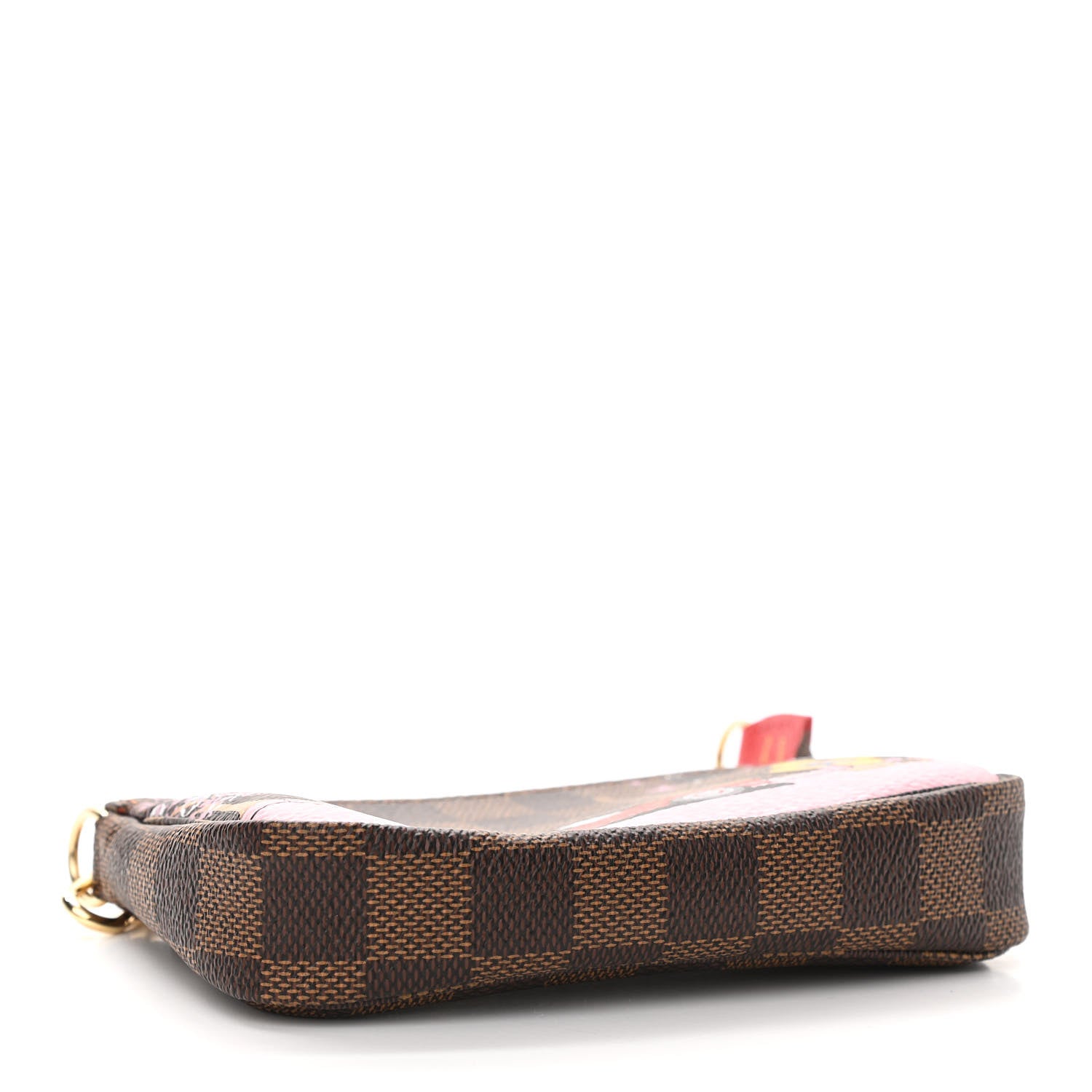 Louis Vuitton Damier Ebene 2019 Christmas Animation Mini Pochette Accessories Red 4 of 11