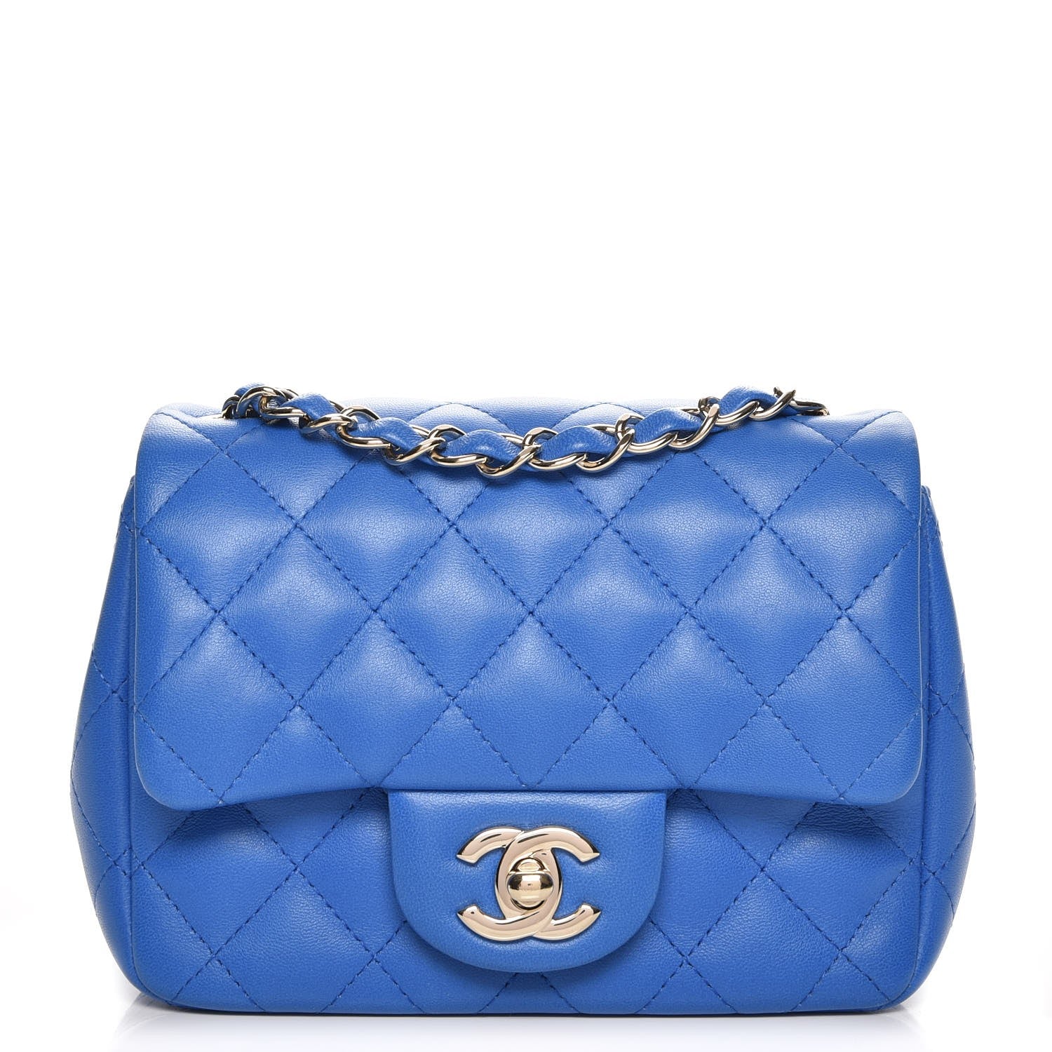 Chanel Lambskin Quilted Mini Square Flap Blue 1 of 7