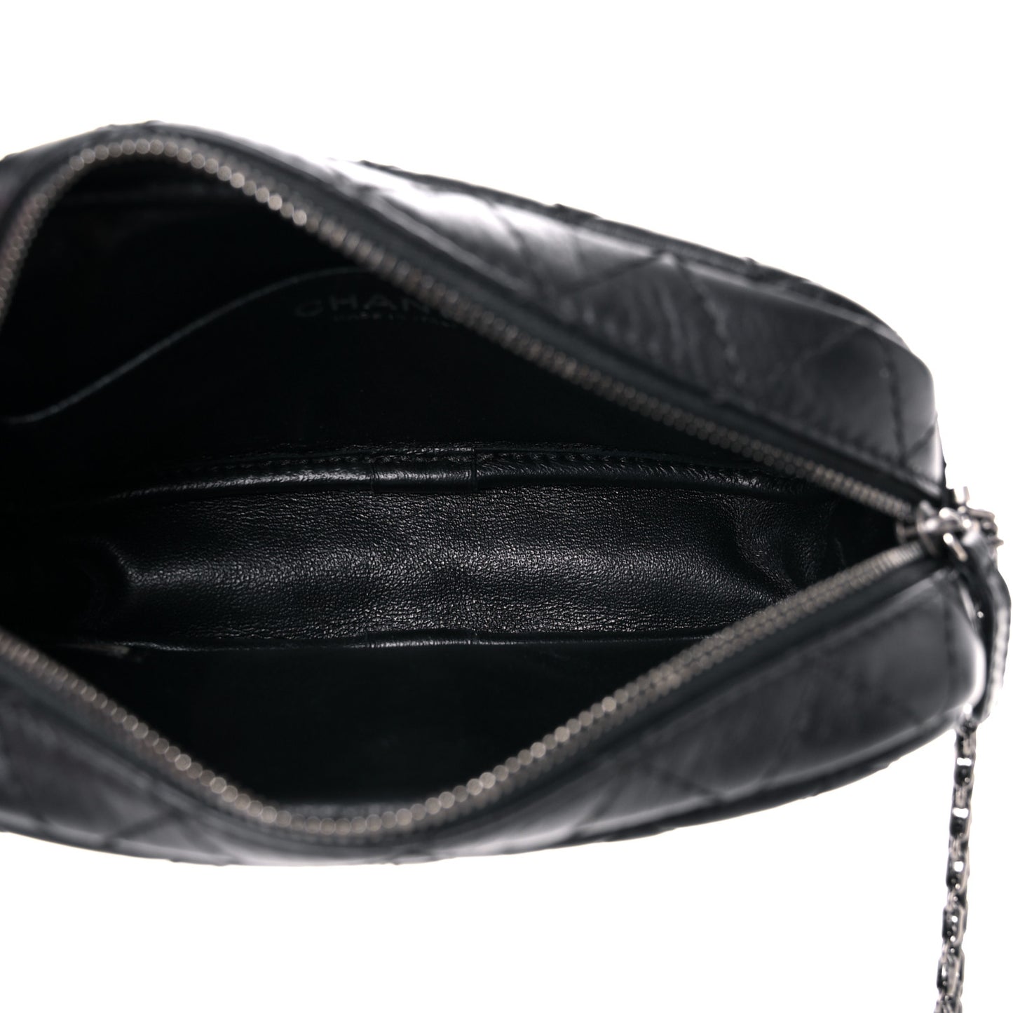 Aged Calfskin Quilted Mini Reissue Camera Case Black