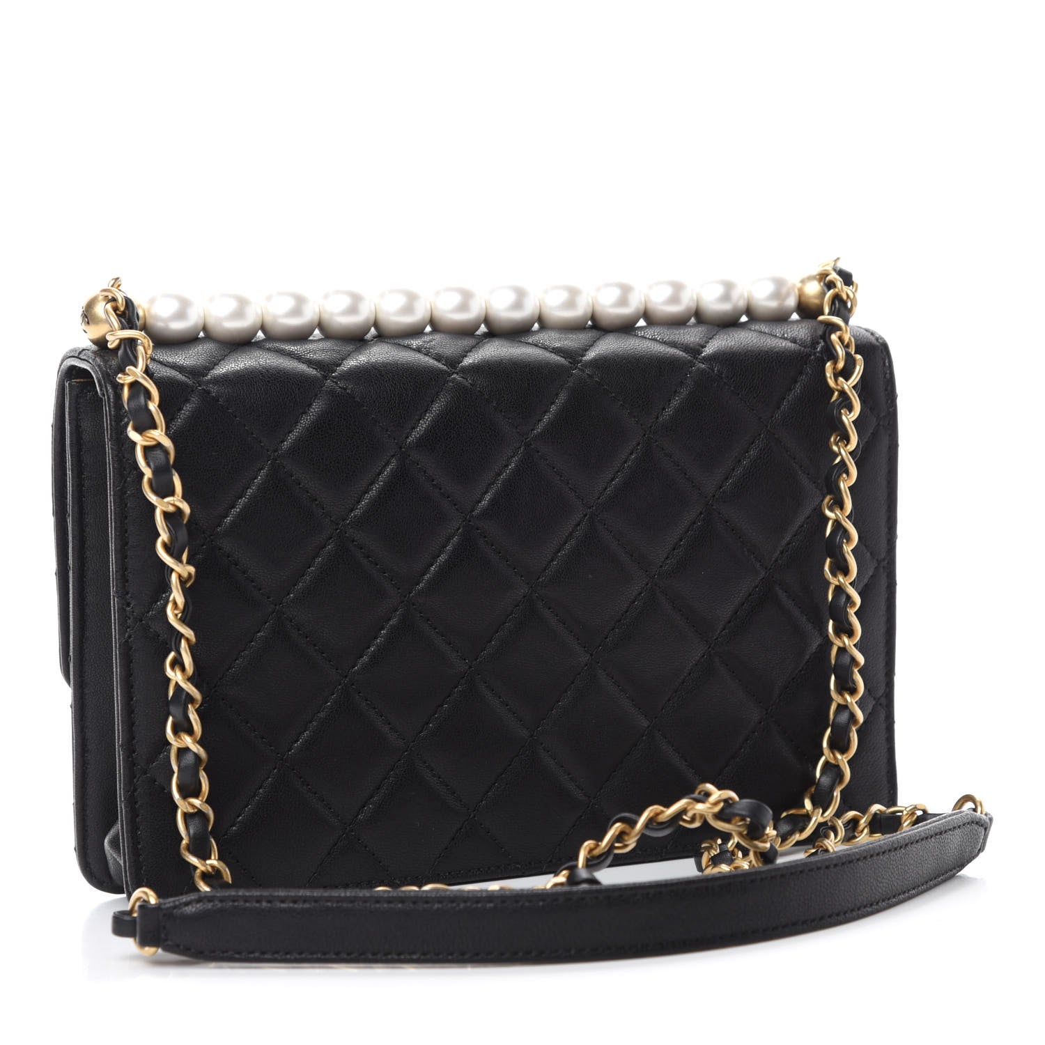Chanel Lambskin Quilted Small Chic Pearls Flap Black 3 of 11