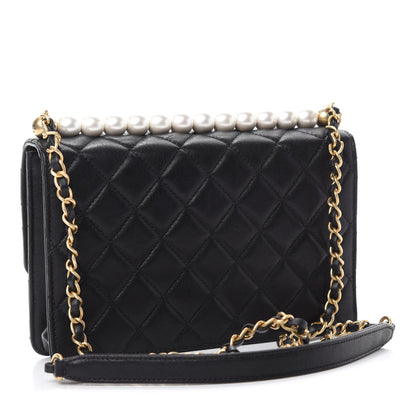 Chanel Lambskin Quilted Small Chic Pearls Flap Black 3 of 11