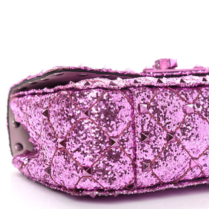 Valentino Garavani Glitter Mini Rockstud Spike Shoulder Bag Water Lilac 8 of 12