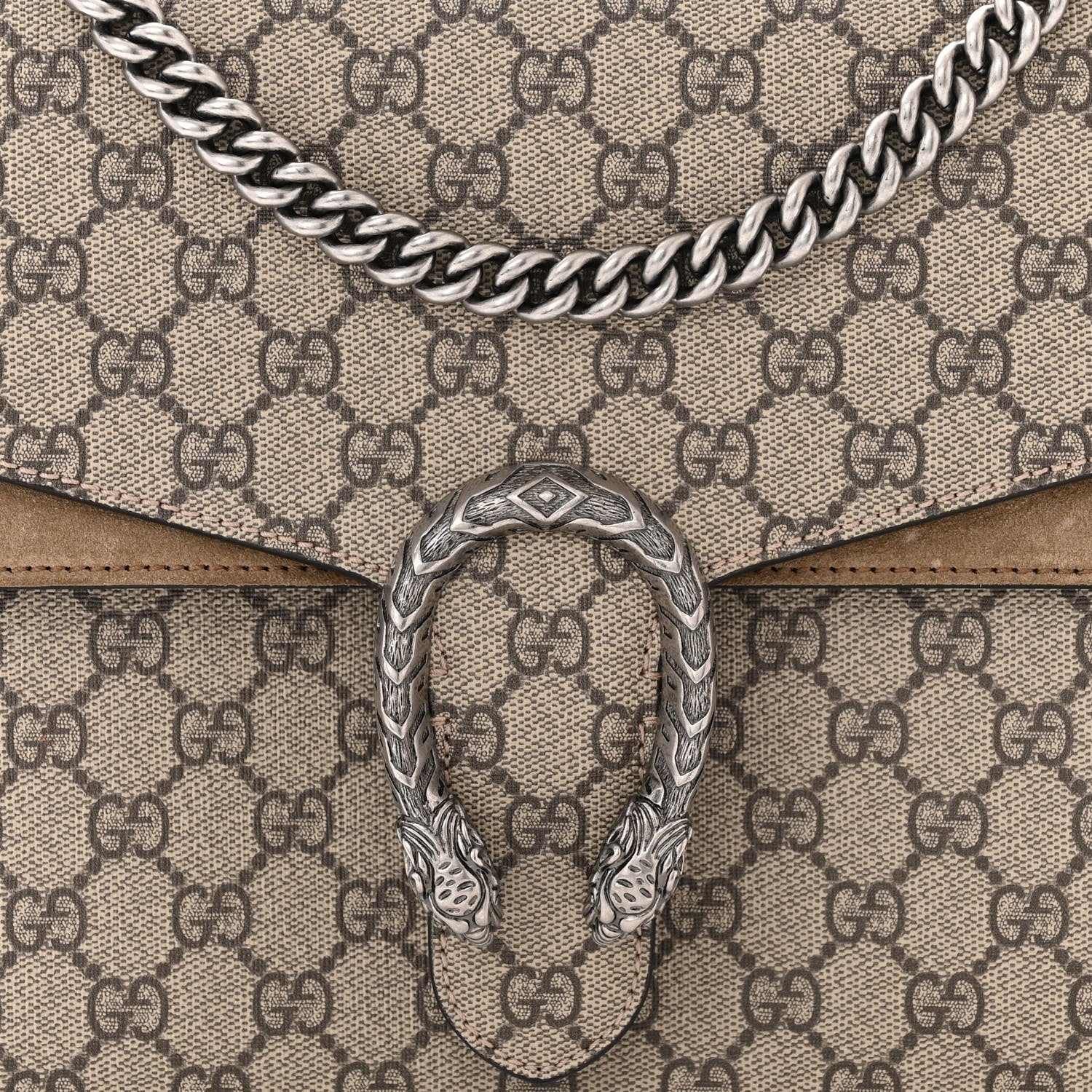 Gucci GG Supreme Monogram Medium Dionysus Shoulder Bag Taupe 8 of 10