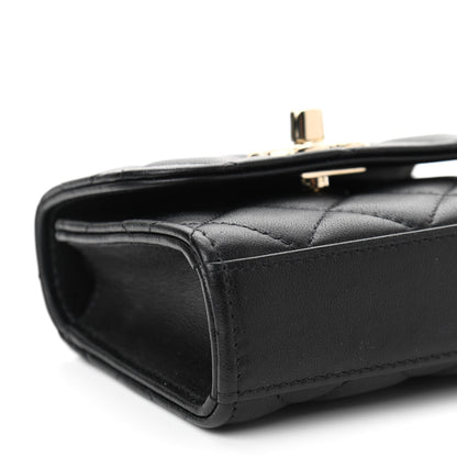 Chanel Lambskin Quilted Mini Trendy CC Chain Wallet Black 9 of 11