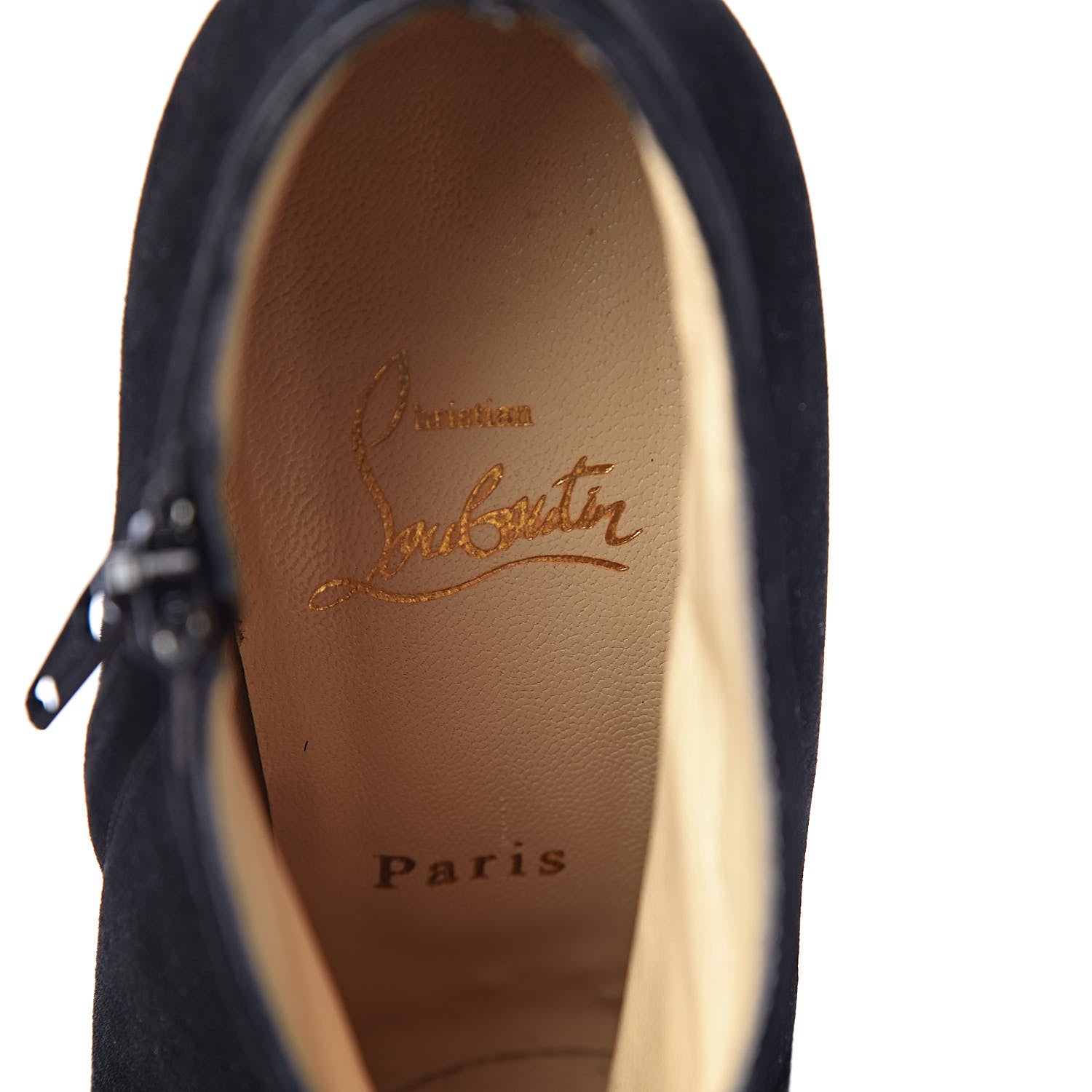 Christian Louboutin Veau Velours Rock and Gold 120 Ankle Booties 37.5 Black 10 of 10