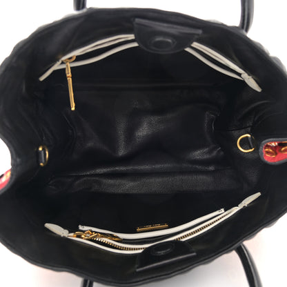 Miu Miu Nappa Matelasse Grommet Tote Rosso Black 5 of 9