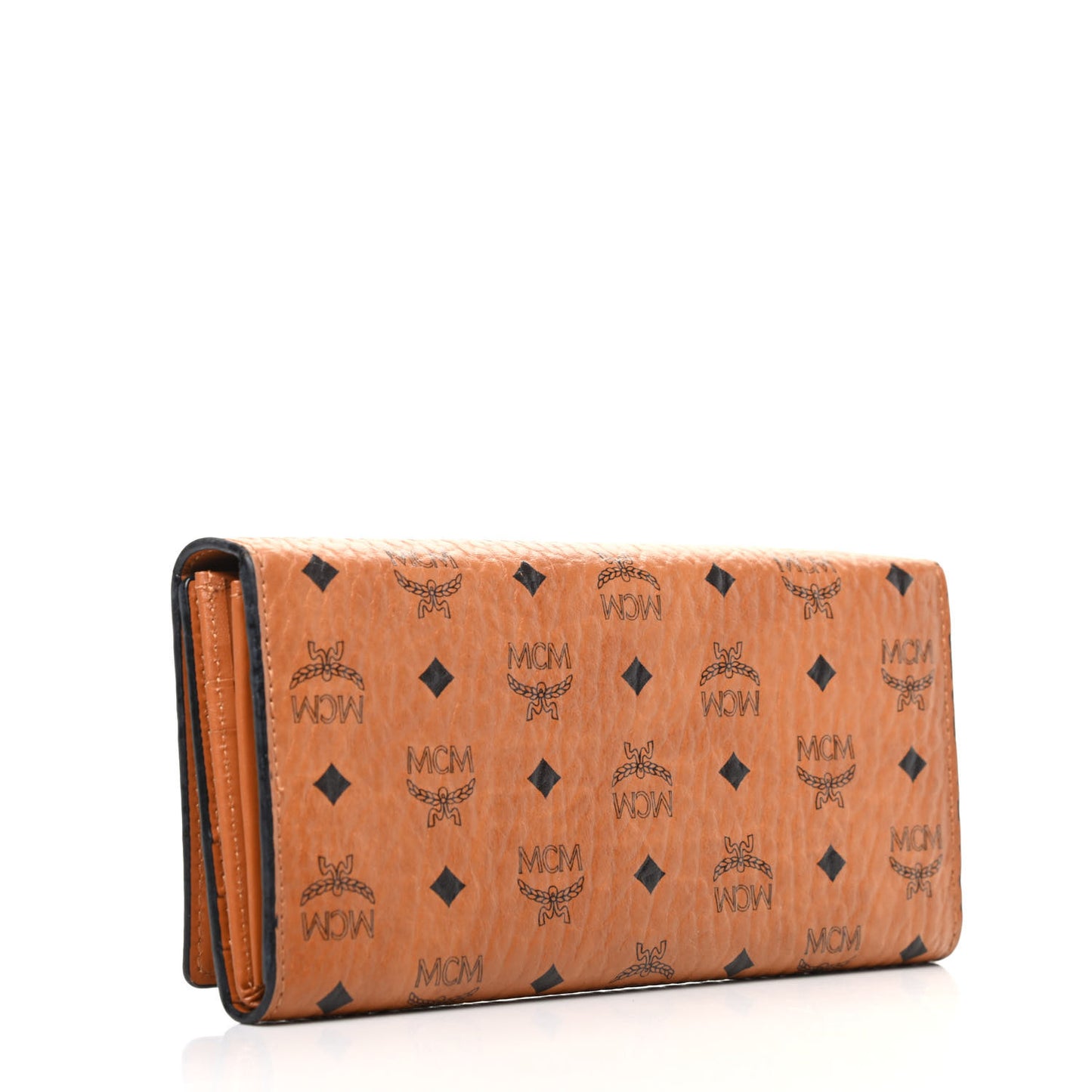 Visetos Studded Continental Flap Wallet Cognac