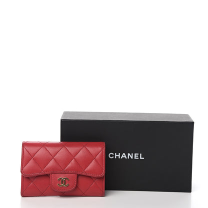 Chanel Lambskin Quilted Flap Card Holder Dark Pink 10 of 10
