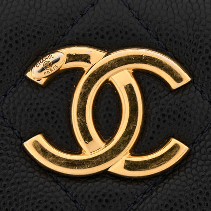 Chanel Caviar Quilted Small Shopping Tote Navy 12 of 14