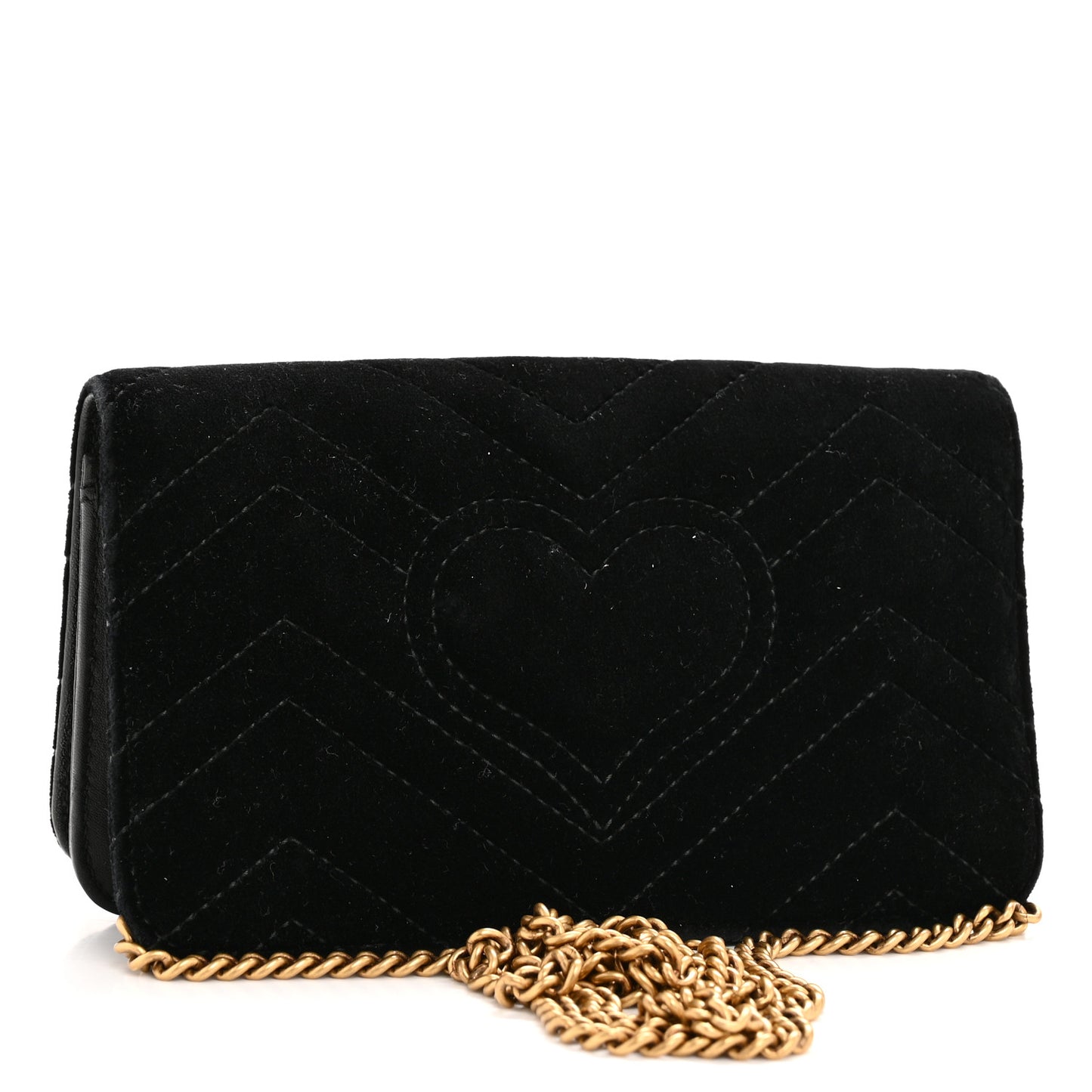 Velvet Matelasse GG Marmont Mini Bag Black