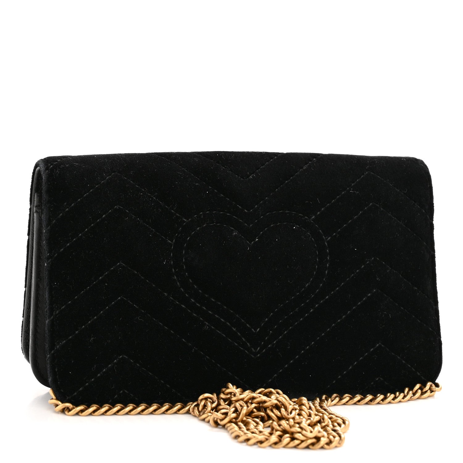 Gucci Velvet Matelasse GG Marmont Mini Bag Black 3 of 12