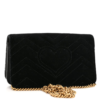Gucci Velvet Matelasse GG Marmont Mini Bag Black 3 of 12