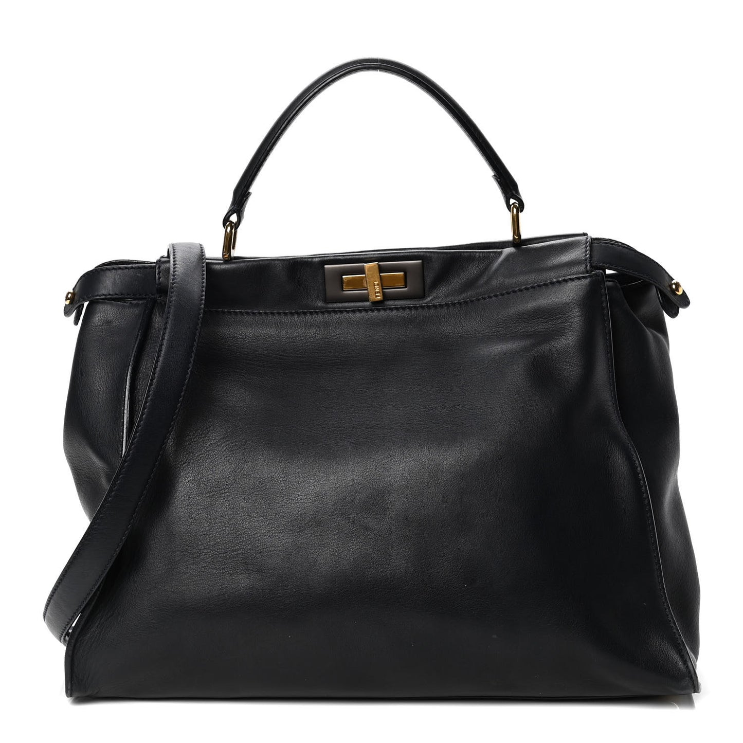Vitello Dolce Marmol Large Peekaboo Iconic Satchel Blue Notte