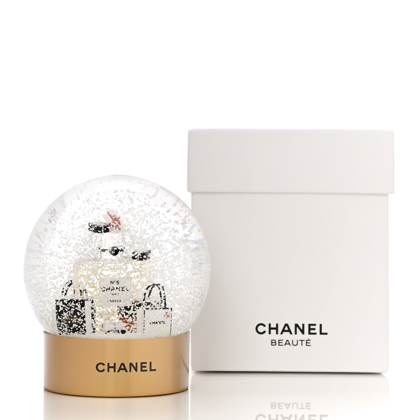 Glass N°5 Perfume Bottle Snow Globe