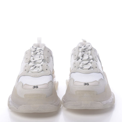 Balenciaga Fabric Mesh Clear Sole Womens Triple S Sneakers 36 White 2 of 8