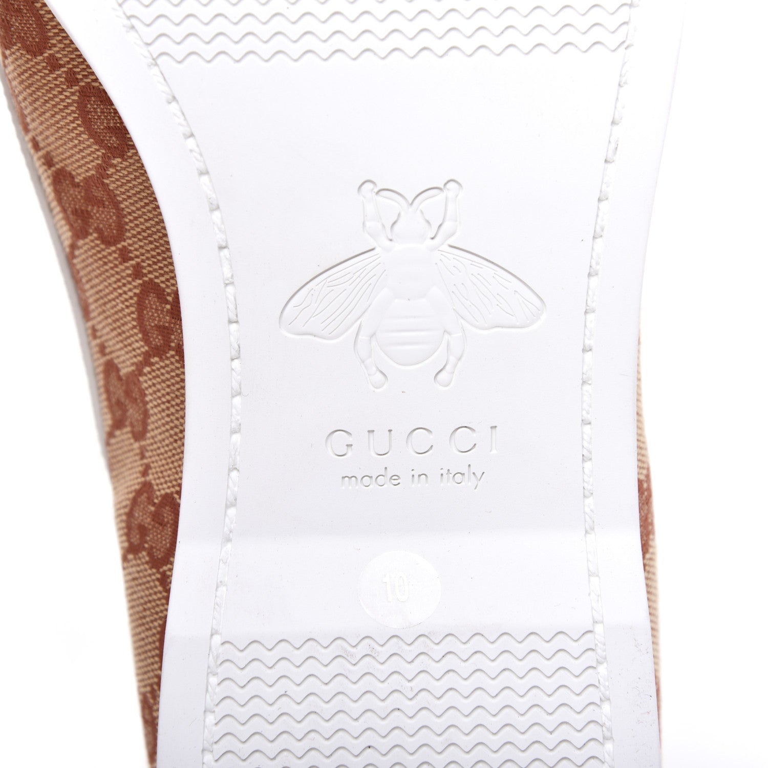 Gucci Monogram Mens Boat Shoes 10 Beige Ruggine White 7 of 8