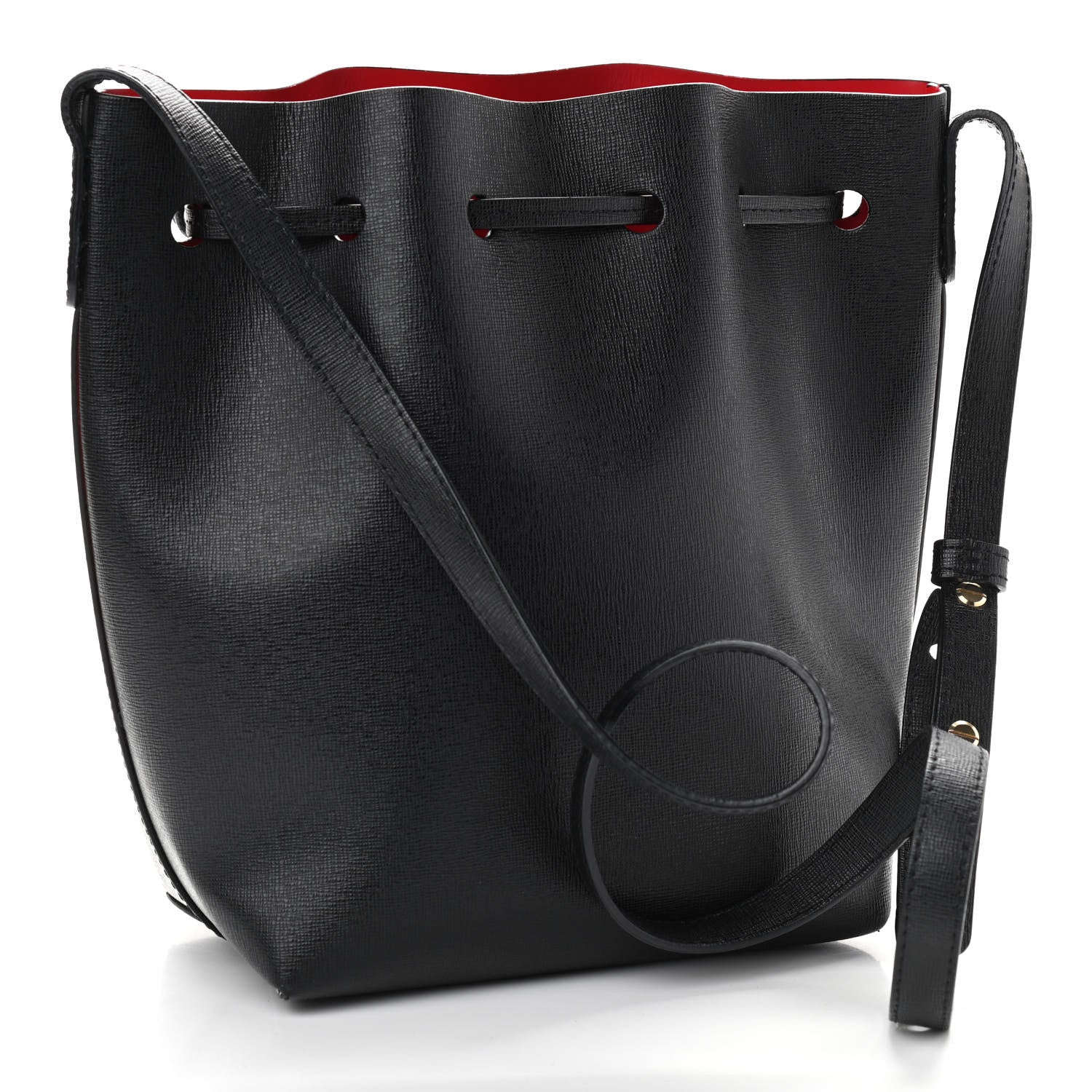 Mansur Gavriel Saffiano Mini Bucket Bag Black Flamma 2 of 11