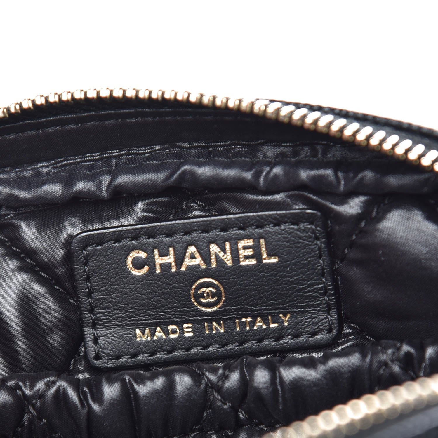 Chanel Caviar Quilted Small Curvy Pouch Cosmetic Case Black 6 of 9