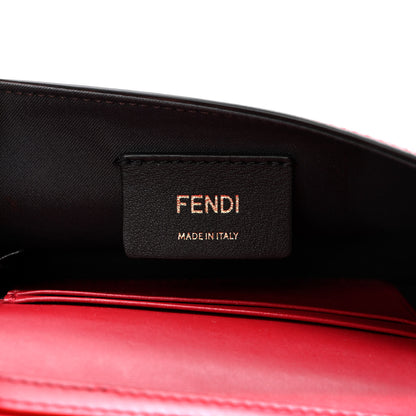 Fendi Vitello Cruise F is Fendi Bi-Color FF 1974 Embossed Envelope Belt Bag Maya Black Fragola 6 of 10