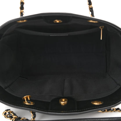 Chanel Aged Calfskin Small Charms Deauville Tote Black 5 of 10