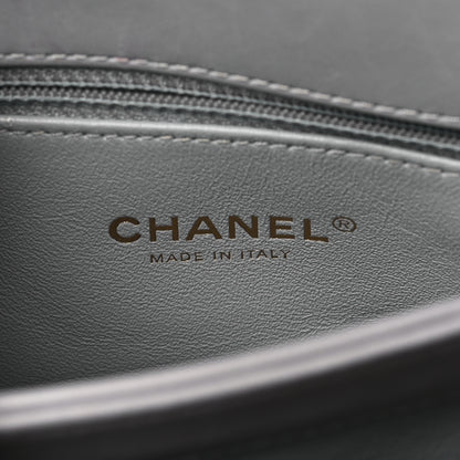Chanel Lambskin Chevron Quilted Small Trendy CC Flap Dual Handle Bag Grey 6 of 13