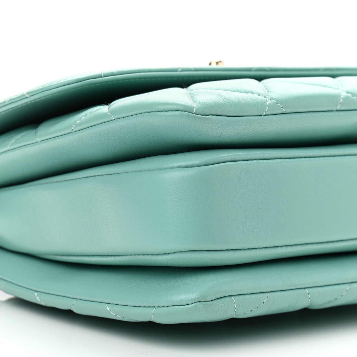 Lambskin Quilted Small Trendy CC Flap Dual Handle Bag Light Green