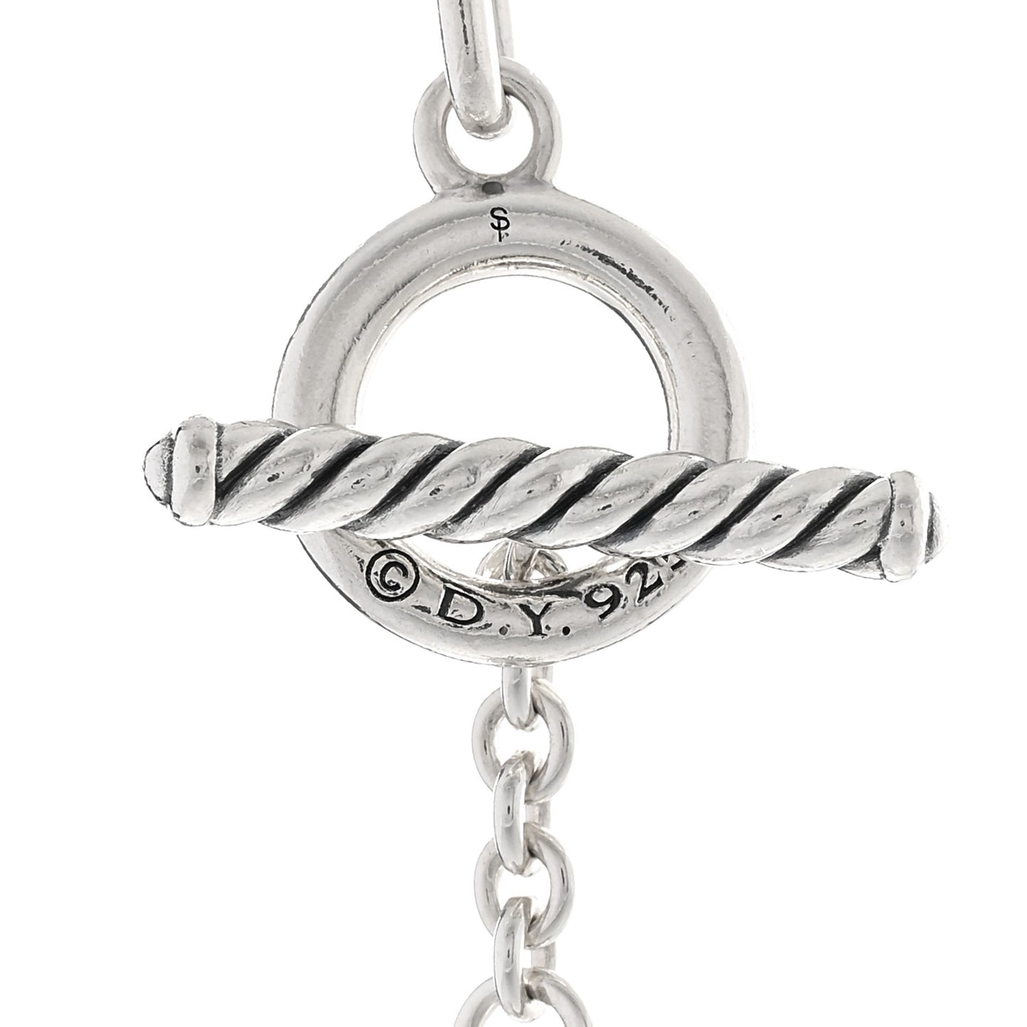 Sterling Silver Diamond Wellesley Long Chain Link Necklace