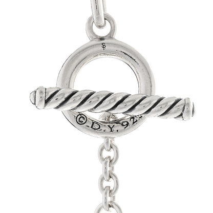 David Yurman Sterling Silver Diamond Wellesley Long Chain Link Necklace 5 of 5