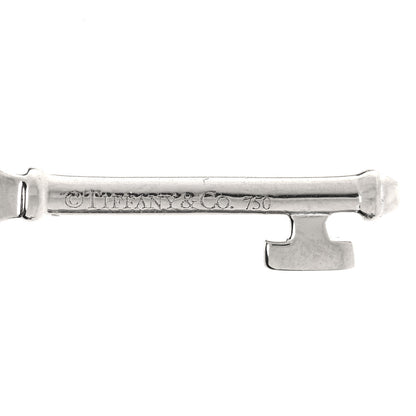 Tiffany 18K White Gold Diamond Floral Key Pendant 4 of 4