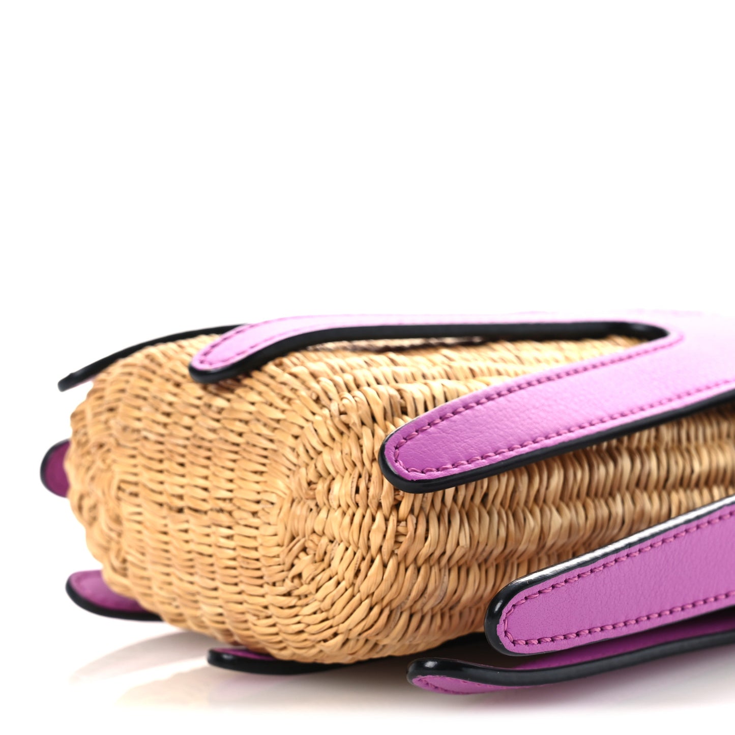 Calfskin Wicker Paula's Ibiza Octopus Mini Crossbody Natural Purple Multicolor