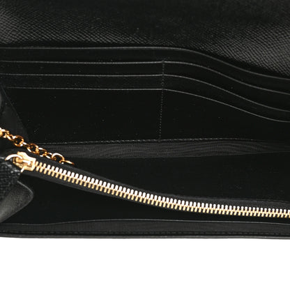 Salvatore Ferragamo Printed Calfskin Vara Bow Continental Wallet Black 7 of 17