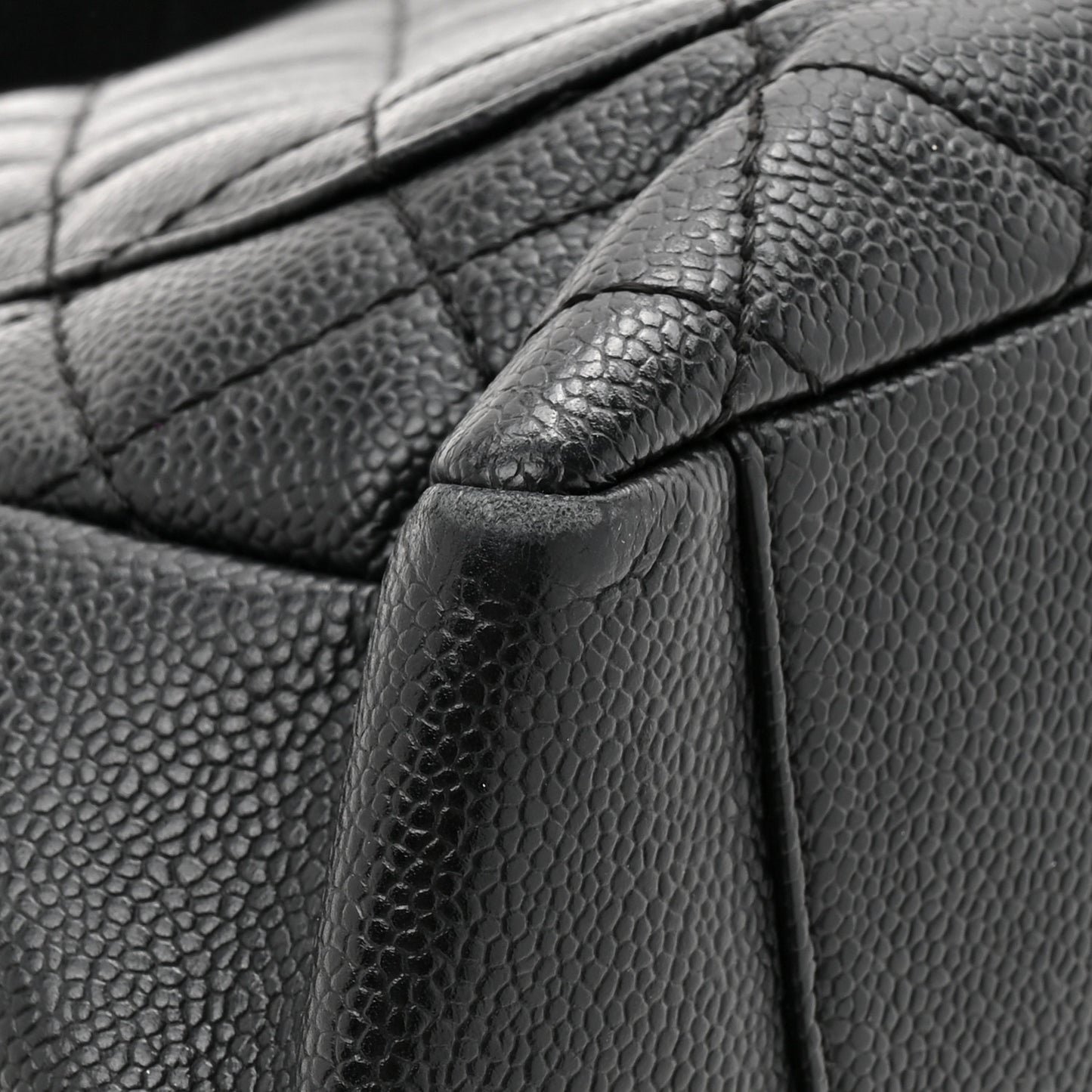 Caviar Quilted Grand Shopping Tote GST Black