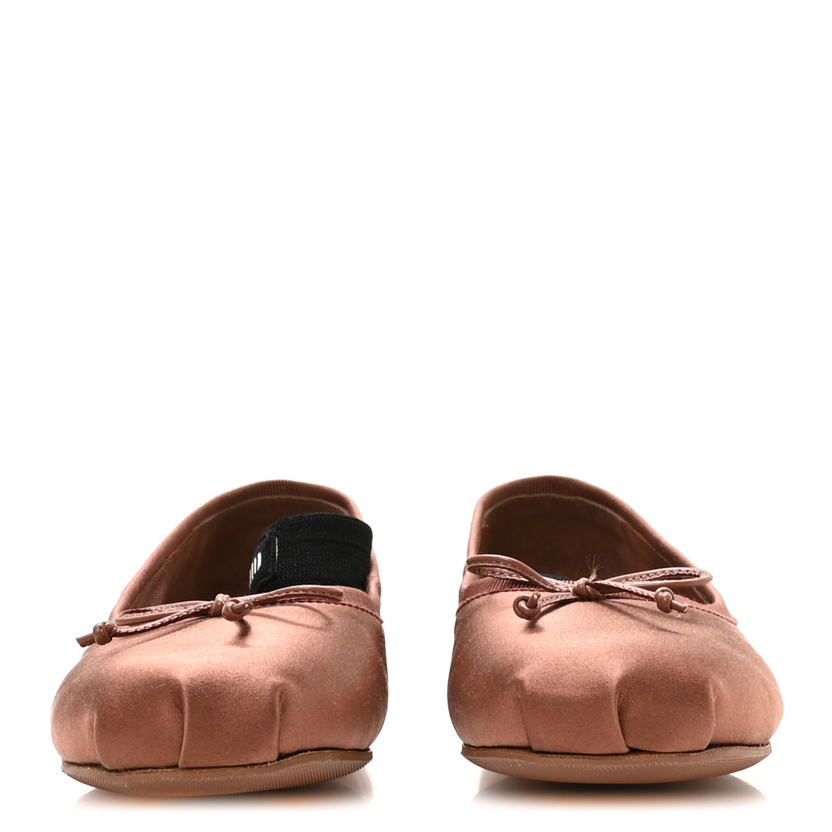 Satin Logo Ballerina Flats 35.5 Cacao