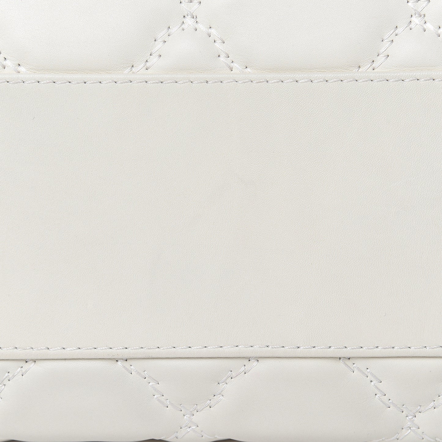 Calfskin Double Stitch Large Hamptons Flap Bag White