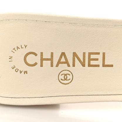 Chanel Calfskin Pearl CC Mules 39 Ivory 8 of 8