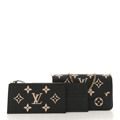 Louis Vuitton Empreinte Monogram Giant Felicie Pochette Black Beige 2 of 11