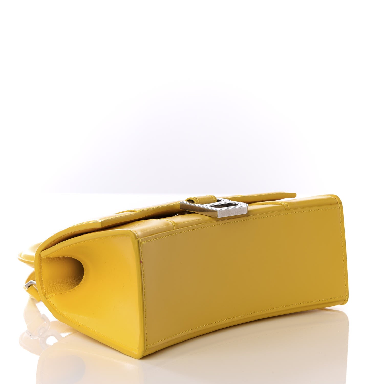Balenciaga Shiny Box Calfskin Hourglass Top Handle Bag XS Yellow 4 of 9