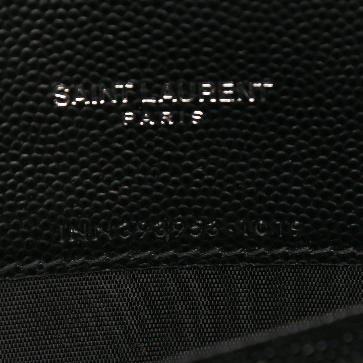 Grain De Poudre Matelasse Chevron Monogram Envelope Chain Wallet Black