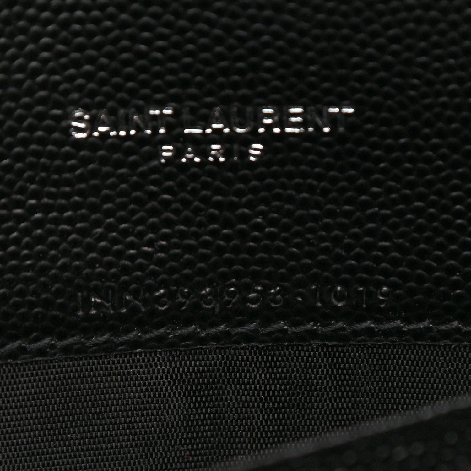 Saint Laurent Grain De Poudre Matelasse Chevron Monogram Envelope Chain Wallet Black 7 of 10