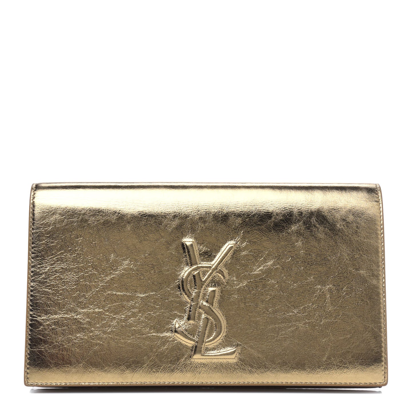 Metallic Calfskin Monogram Large Belle De Jour Clutch Gold