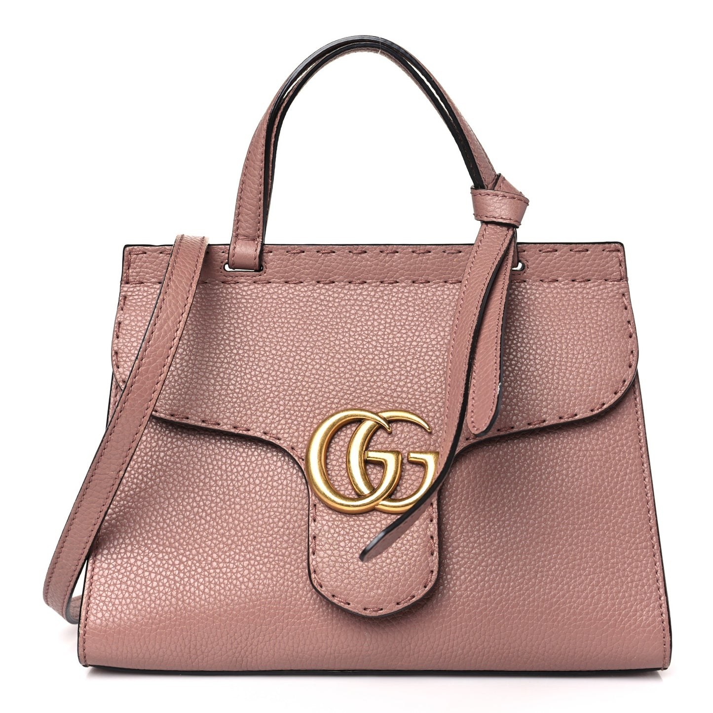 Calfskin Mini GG Marmont Top Handle Bag Rosy Phard